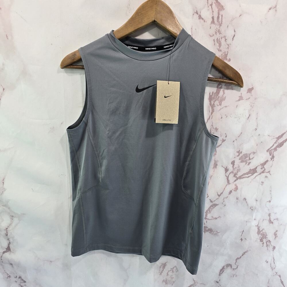 Nike Shirt Boys Medium Tank Top Gray Dri Fit Tech Kids Muscle FV2419